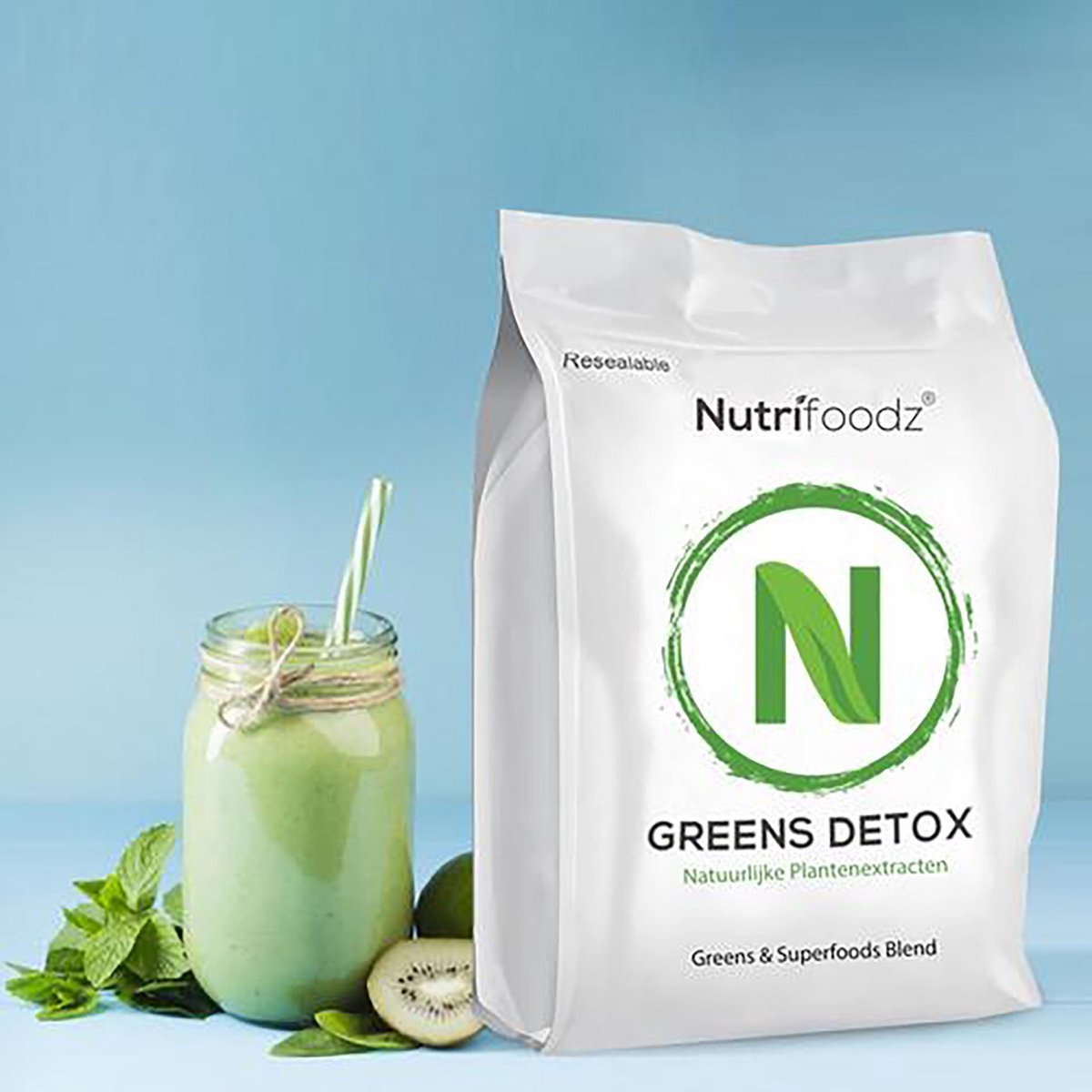 Nutrifoodz Greens Detox® Superfood - 100% Vegan - 60 porties