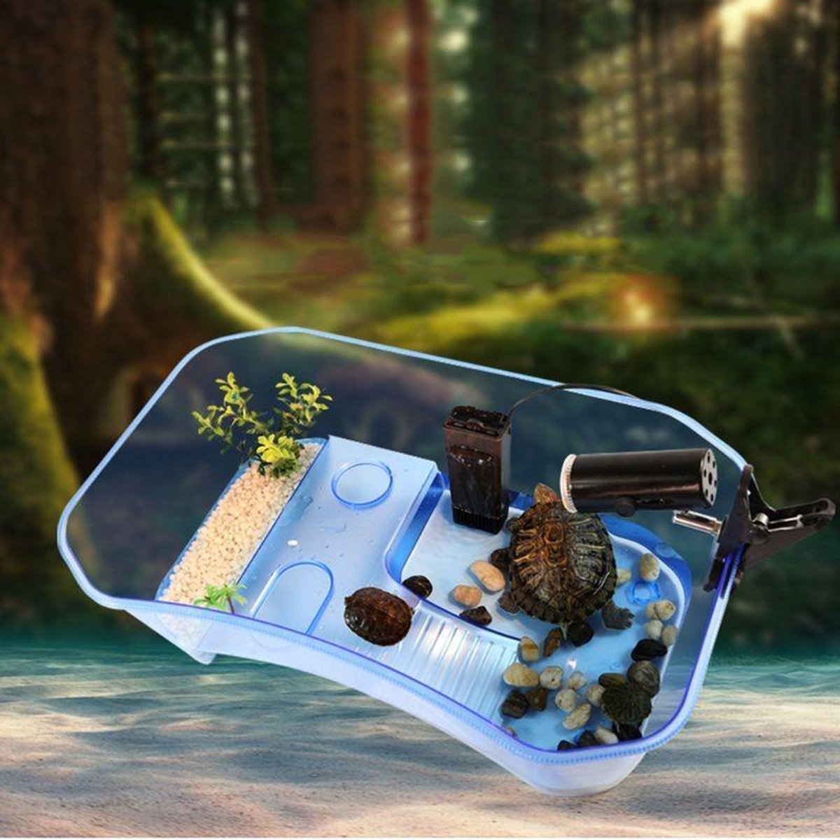 Dierplezier Schildpad verblijf - Schildpaddenverblijf - schildpaddenbak - Terrarium schildpad - 25cm x 17 cm Smal - Opvangbak schildpad