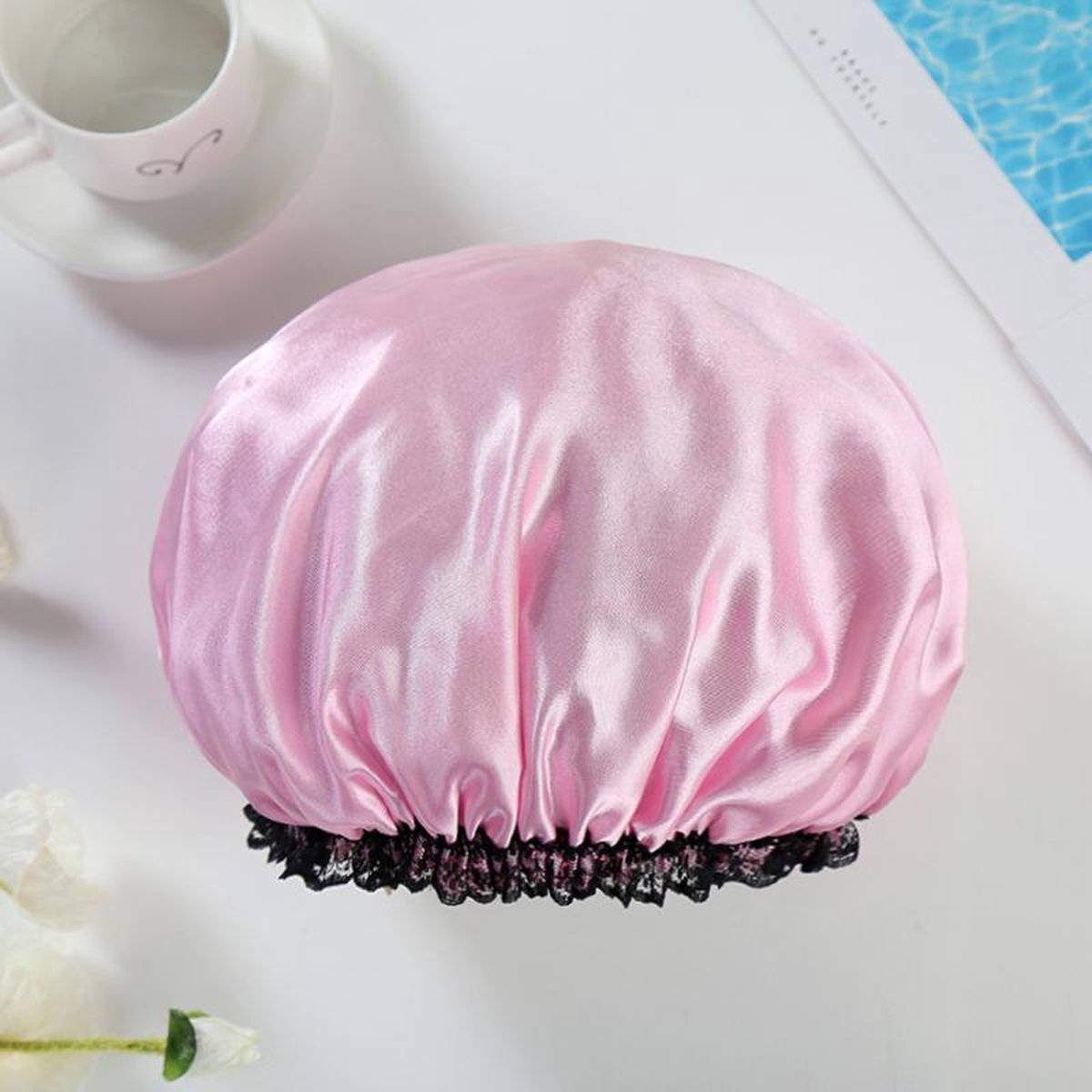Afabs® Douchemuts / Shower cap / Douchekapje / Douchecap - Zacht roze
