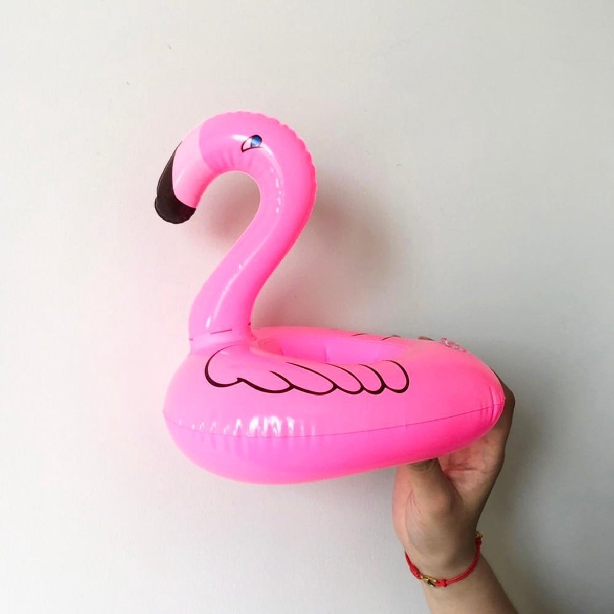 Opblaasbare Roze Flamingo voor in zwembad en stand speelgoed glas / blikhouder opblaasbaar speelgoed voor in water