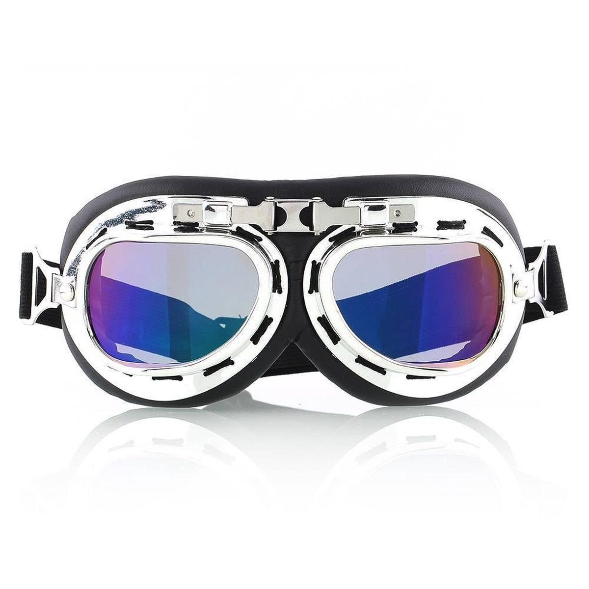 CRG chrome motorbril - Multi kleur