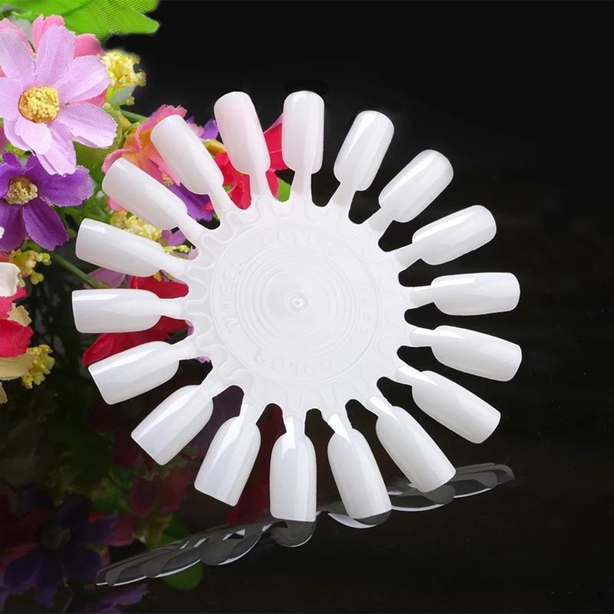 LOUZIR Nagels display art-  Glitter acryl Wheel board - wit -  Clear false nail-  Nagelwiel