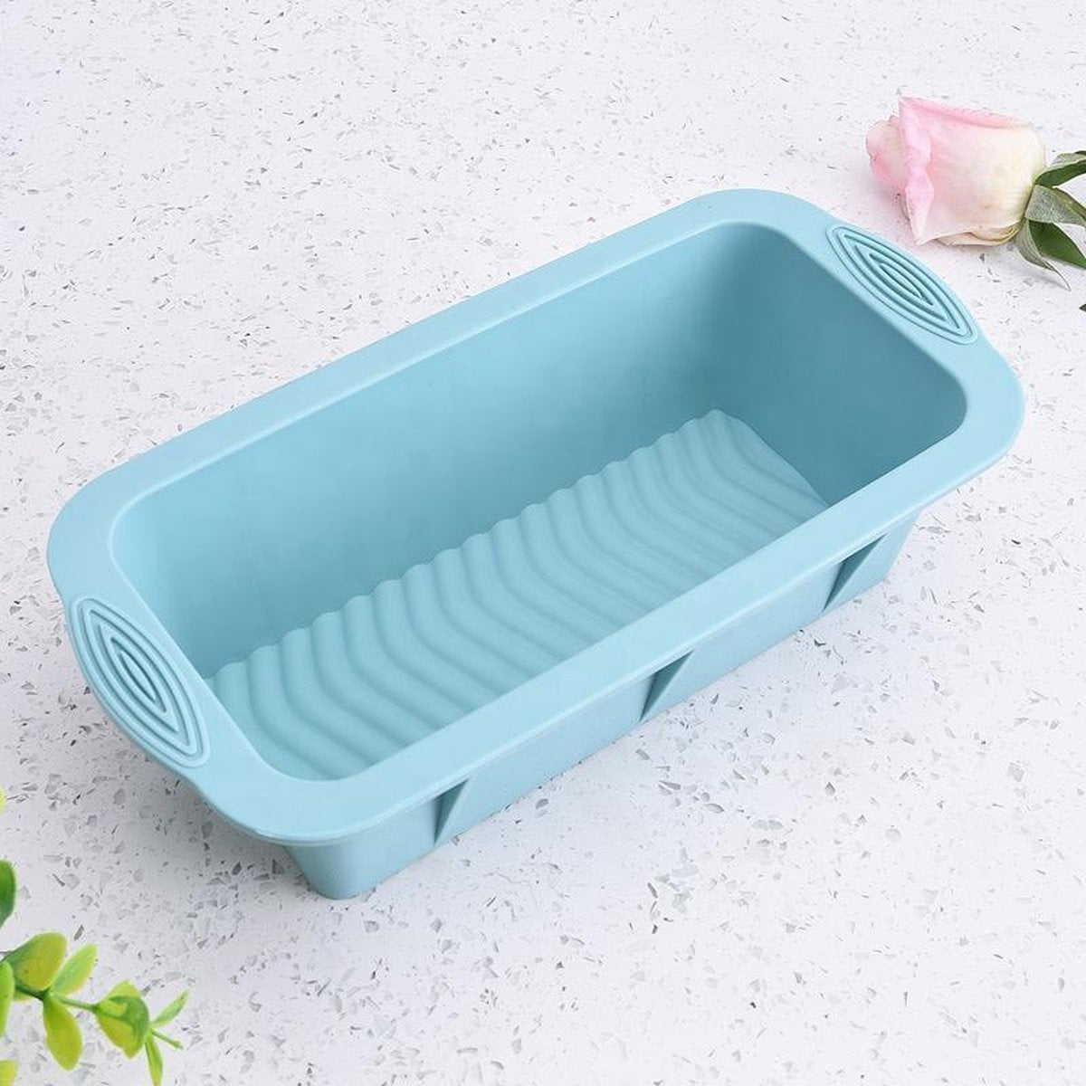 ZijTak - Cake bakvorm - Silicone - Bananen brood - Gebak - Taart - Rechthoekig - Koekjes - Dessert - Koekjes - Brownie - Goede kwaliteit - Anti kleeflaag - Bakken - Pastel blauw