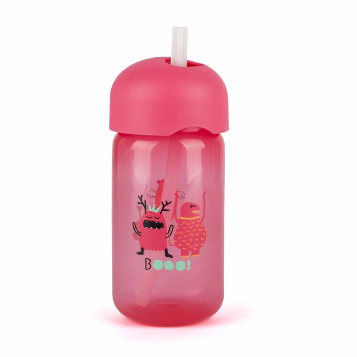 Rietjesbeker - Booo Serie - Leuke Drinkbeker met rietje - Roze - 270ml