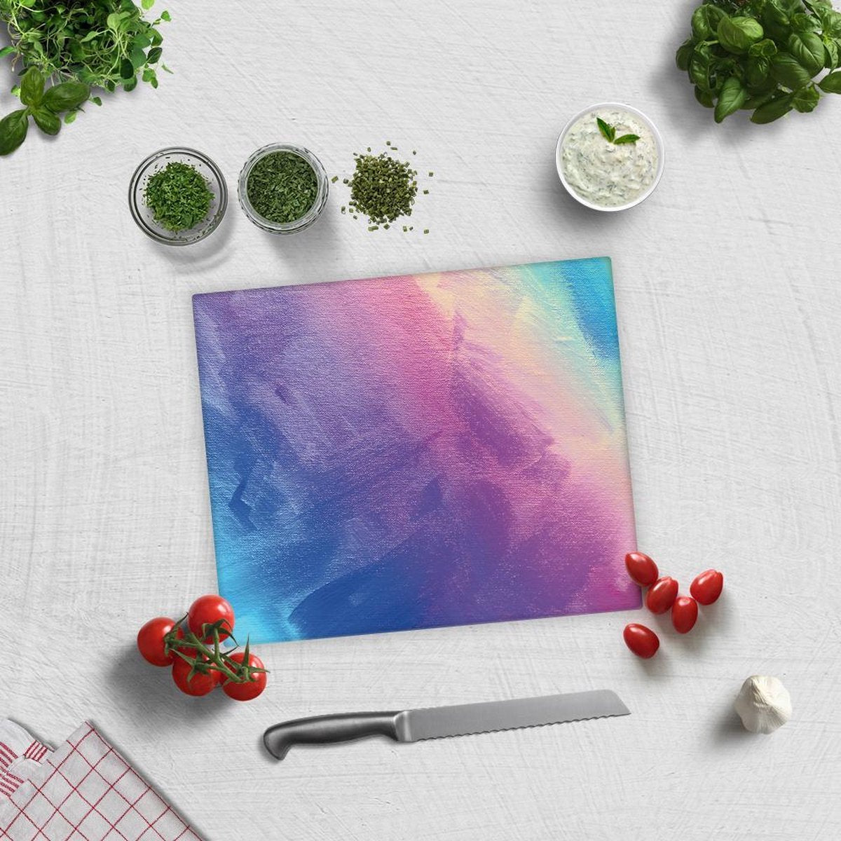 Multicolor Tempered Glazen Snijplank 29cm x 34cm