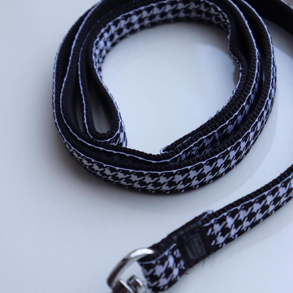 Hondenriem - Looplijn Hond - Kleine Honden - Stylish - XXS - Zwart Wit - 1 Meter