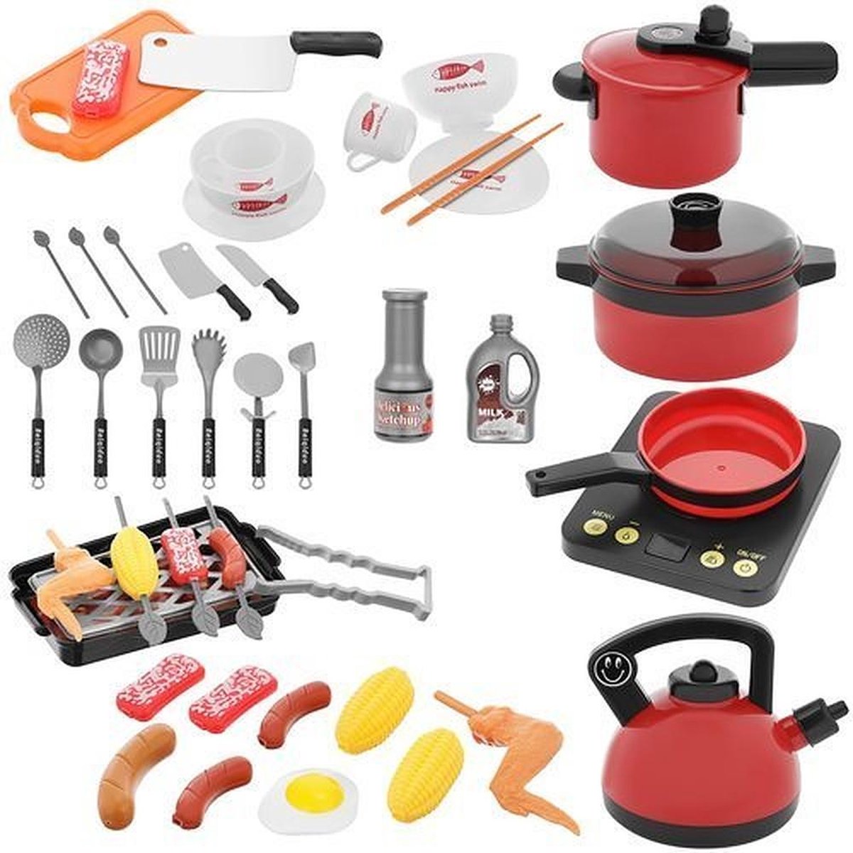 Keuken speelgoed accesoires - 44 stuks - Inclusief ketel