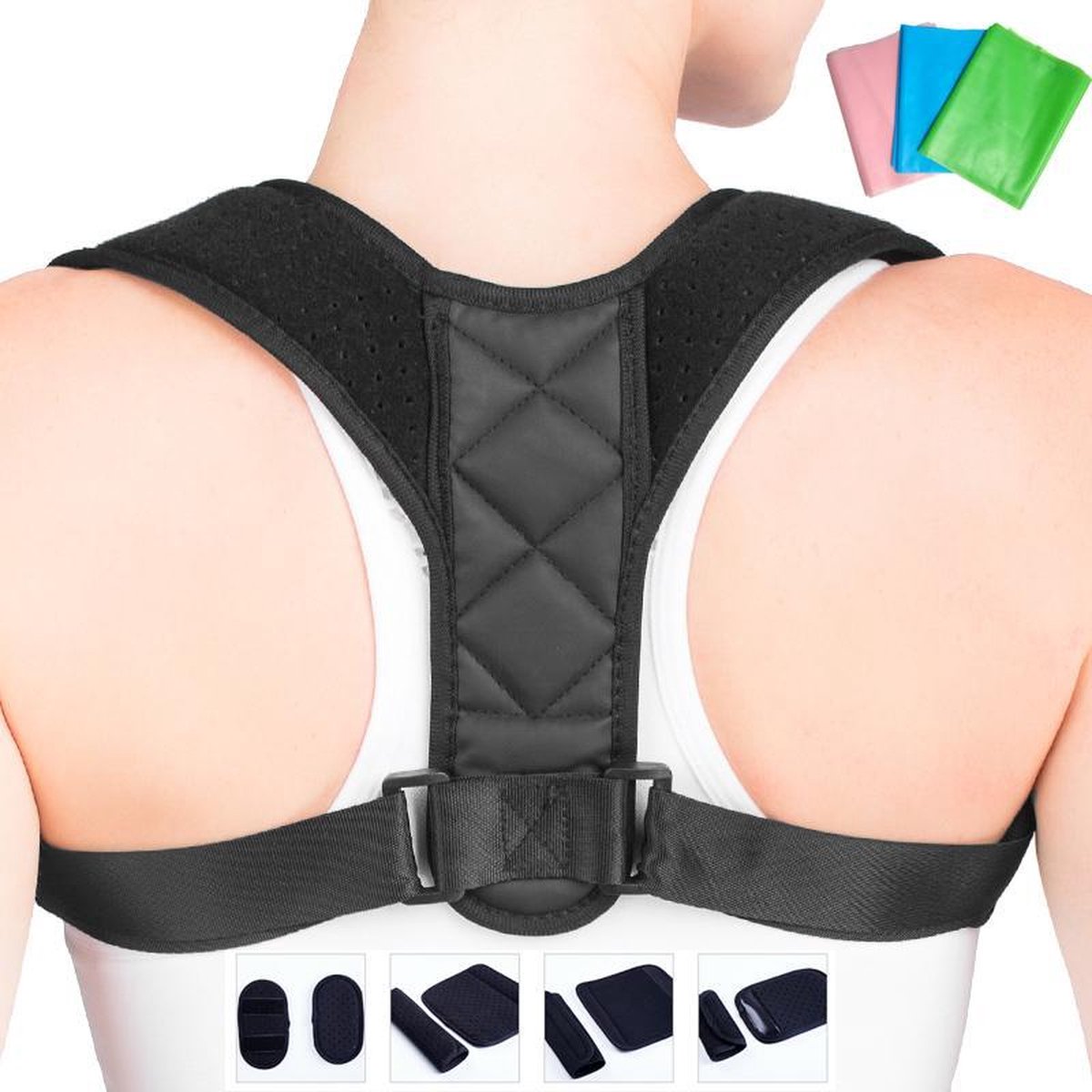 Houding corrector 2.0 incl. oksel/ schouder kussentjes +++ GRATIS 2X RESISTANCE YOGABAND