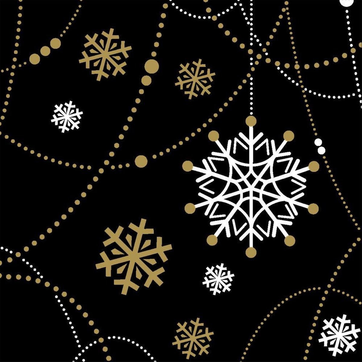 Duni Servetten Snow 3-laags 24 X 24 Cm Papier Zwart 20 Stuks