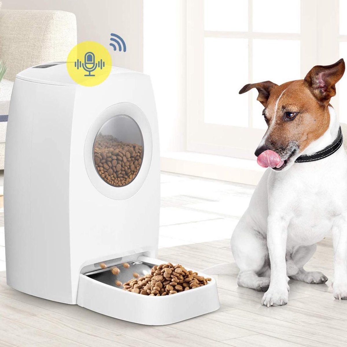 Rexa® Witte Automatische voerbak met LCD scherm | 6L voor katten en honden Voerautomaat met timer | Voor hond en kat | Voederapparaat | Pet feeder | Pet Feeder met timer
