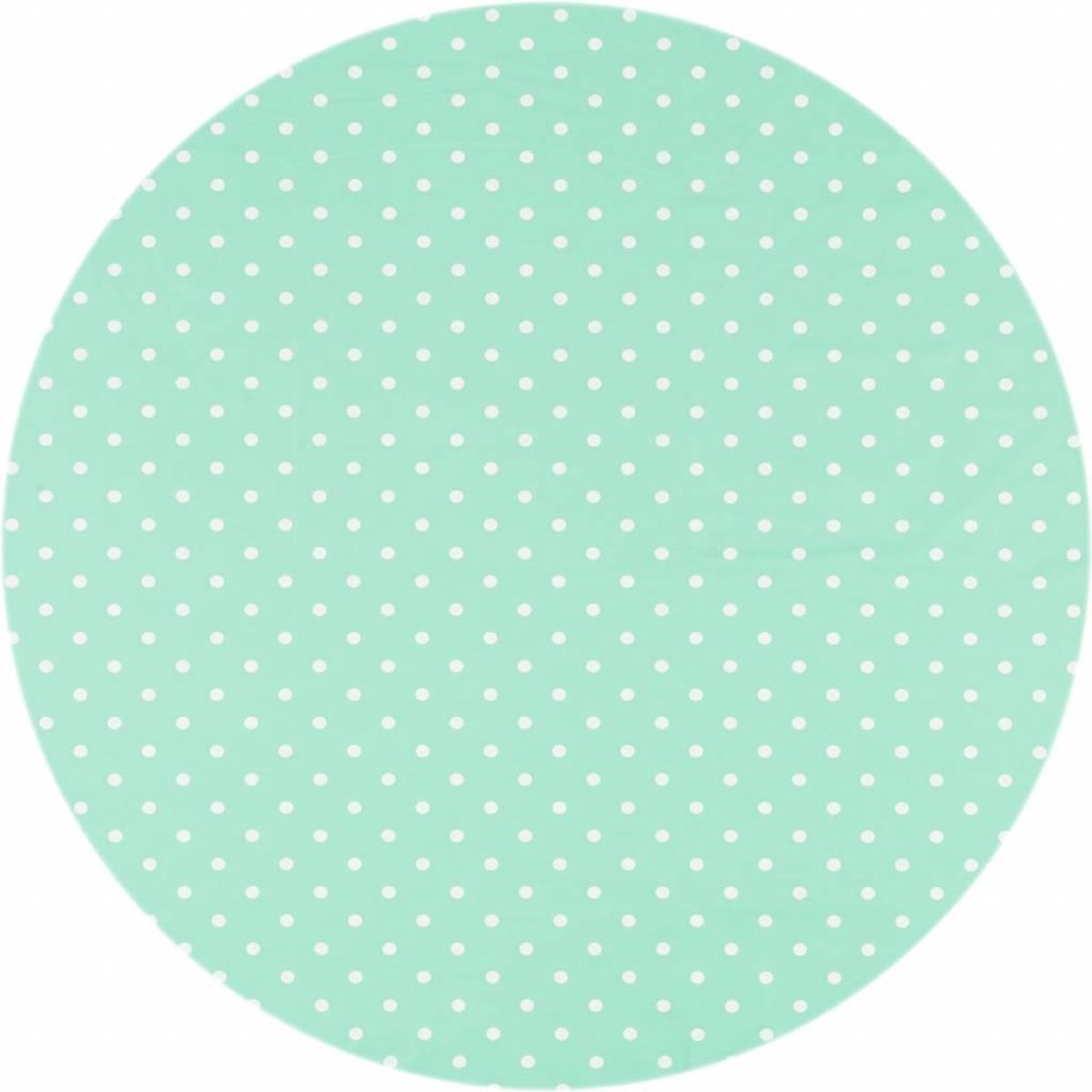 MixMamas Tafelzeil Rond - Ø 120 cm - Stippen - Mintgroen/Wit