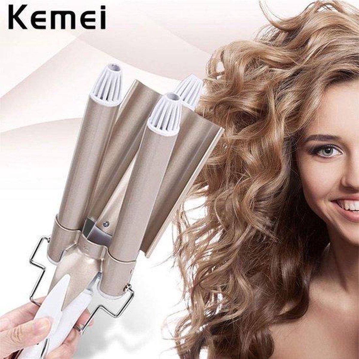 Kemei Professional Golvenkrultang – Krultang titanium tourmaline – Pearl pro curl 22 mm
