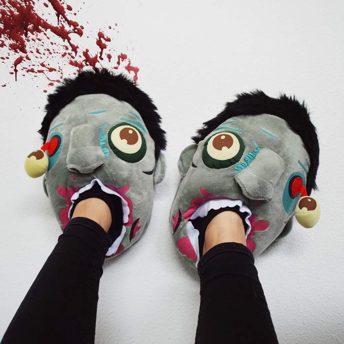 MikaMax Zombie Sloffen - Sloffen - Zombie - Sloffen Kinderen - Verkleedkleren - Grijs