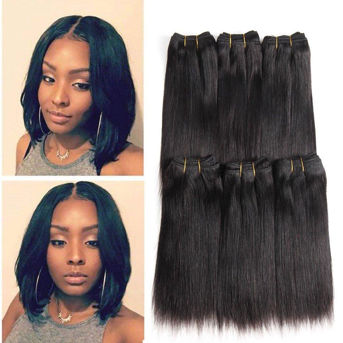 3x Brazilian Hair weave bundle Virgin Human Hair Weft hair 10"12"14"