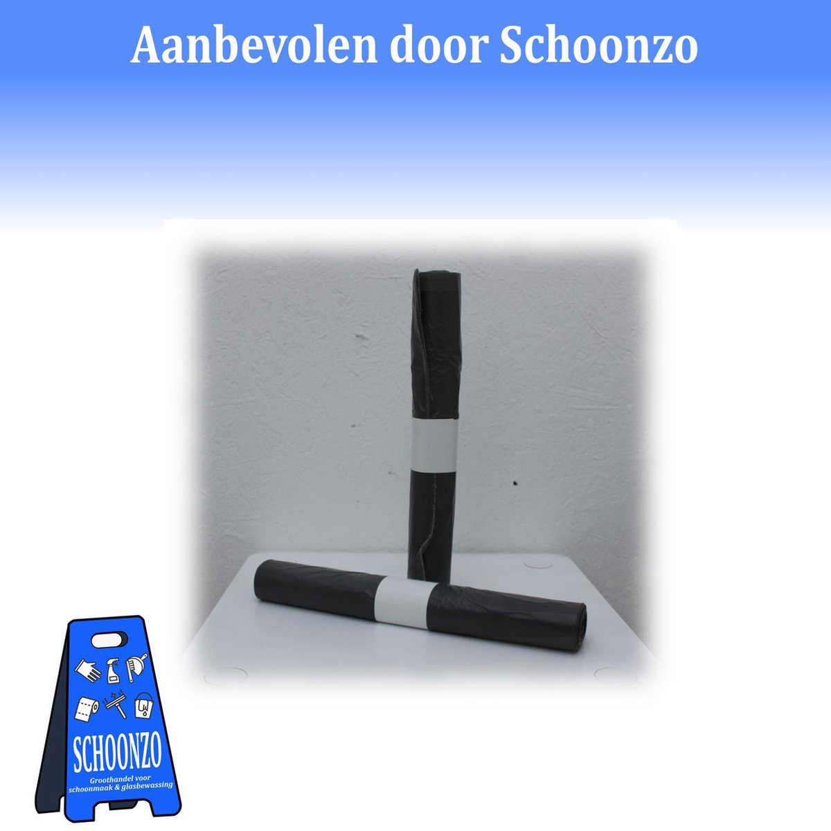 Afvalzak / HDPE / Grijs / 61x80 cm T23 / Doos 25 rollen á 20 stuks