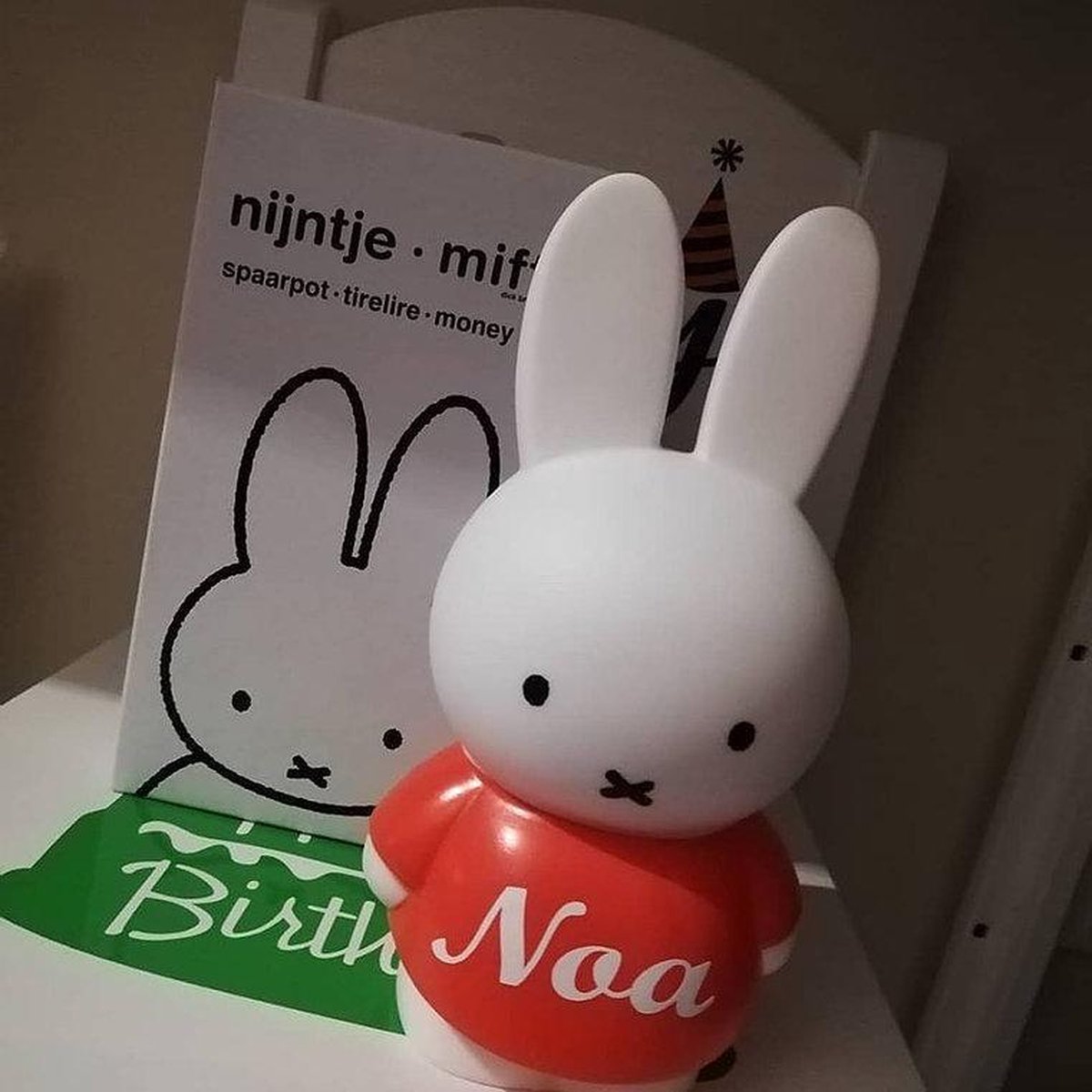 Spaarpot Nijntje Medium ORANJE + naam kindje! H18