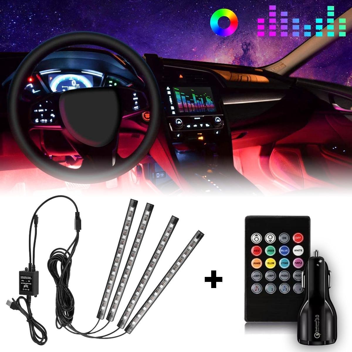 Lightric auto interieur LED verlichting - Auto led strips - Auto accessories interieur - Auto verlichting - USB plug