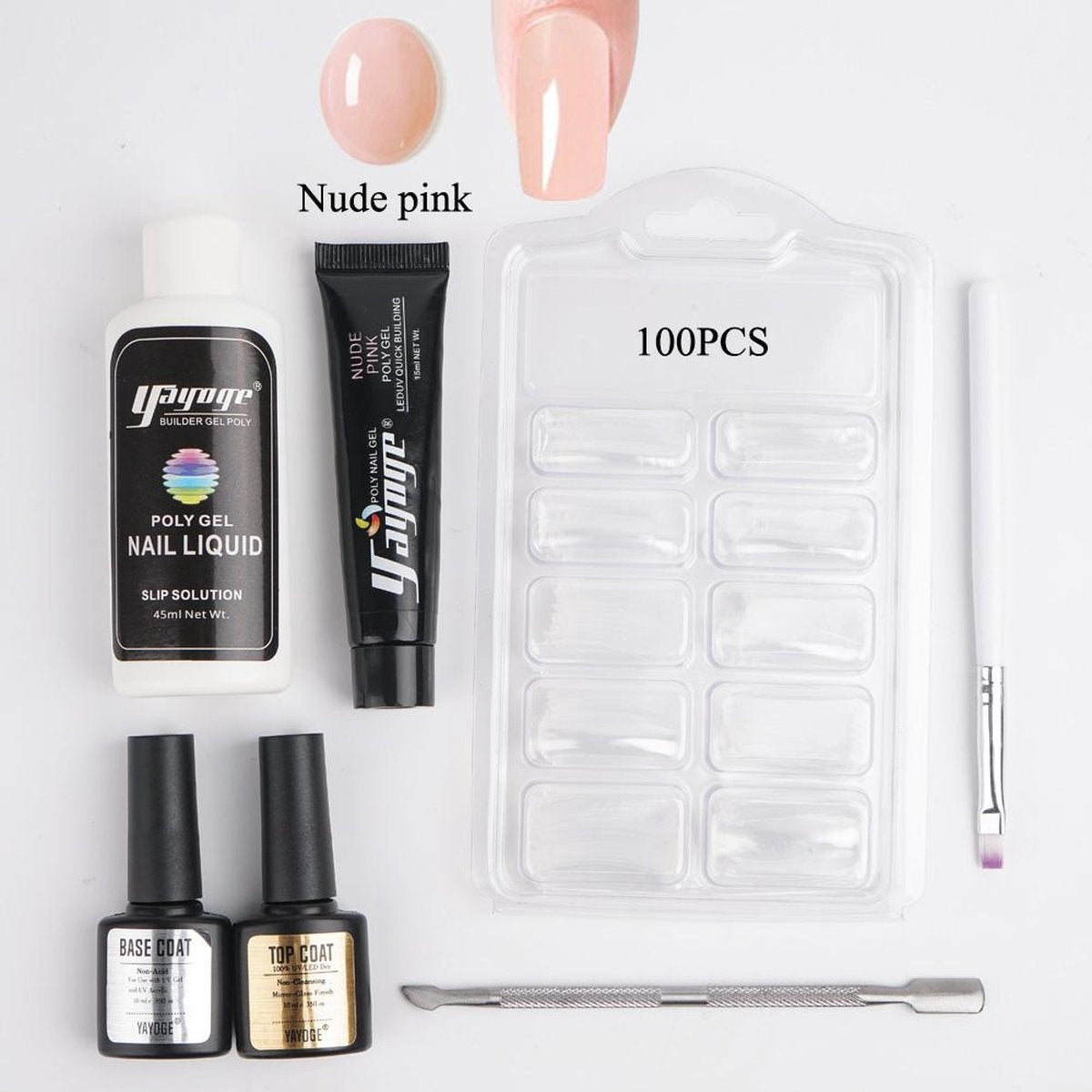 Yayoge Polygel - Kleur Nude pink - Gelnagels Starterspakket - Polygel Starterspakket - Gellak starterspakket - Gel Nagellak - Kunstnagels