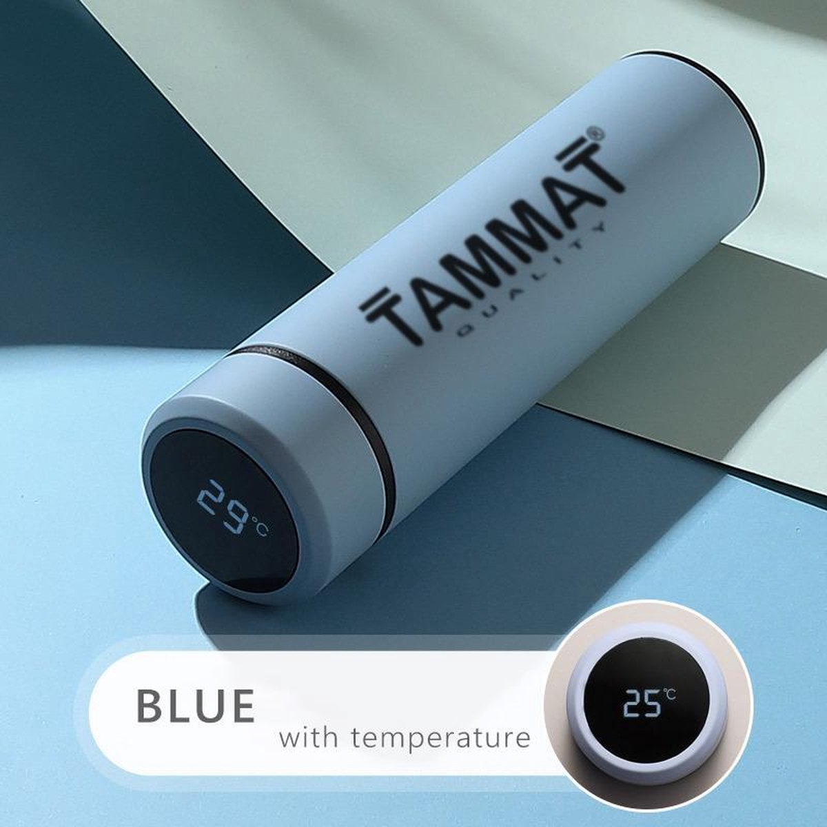 Slimme Thermosfles met LCD temperatuur Display - Curver Isolatiefles 450 ML - Rubber Coating - Dubbelwandige Thermosfles - Thermosbeker - Isoleerfles - Thermoskan - Travel Mug - bidon drinkfles - Koffiebeker - Drinkflessen - RVS - Smart Thermos