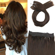 Extensions Hair Halo 35cm lengte 80gram opvulling kleur 4 chocobruin 100%echt haar