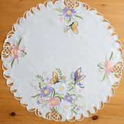 Tafelkleed serie - Vlinders en bloemen - Rond 60 cm