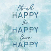 Diamond Painting Volwassenen  - Tekst - Think Happy - Volledige Bedekking - Ronde Steentjes - 20 x 20 CM