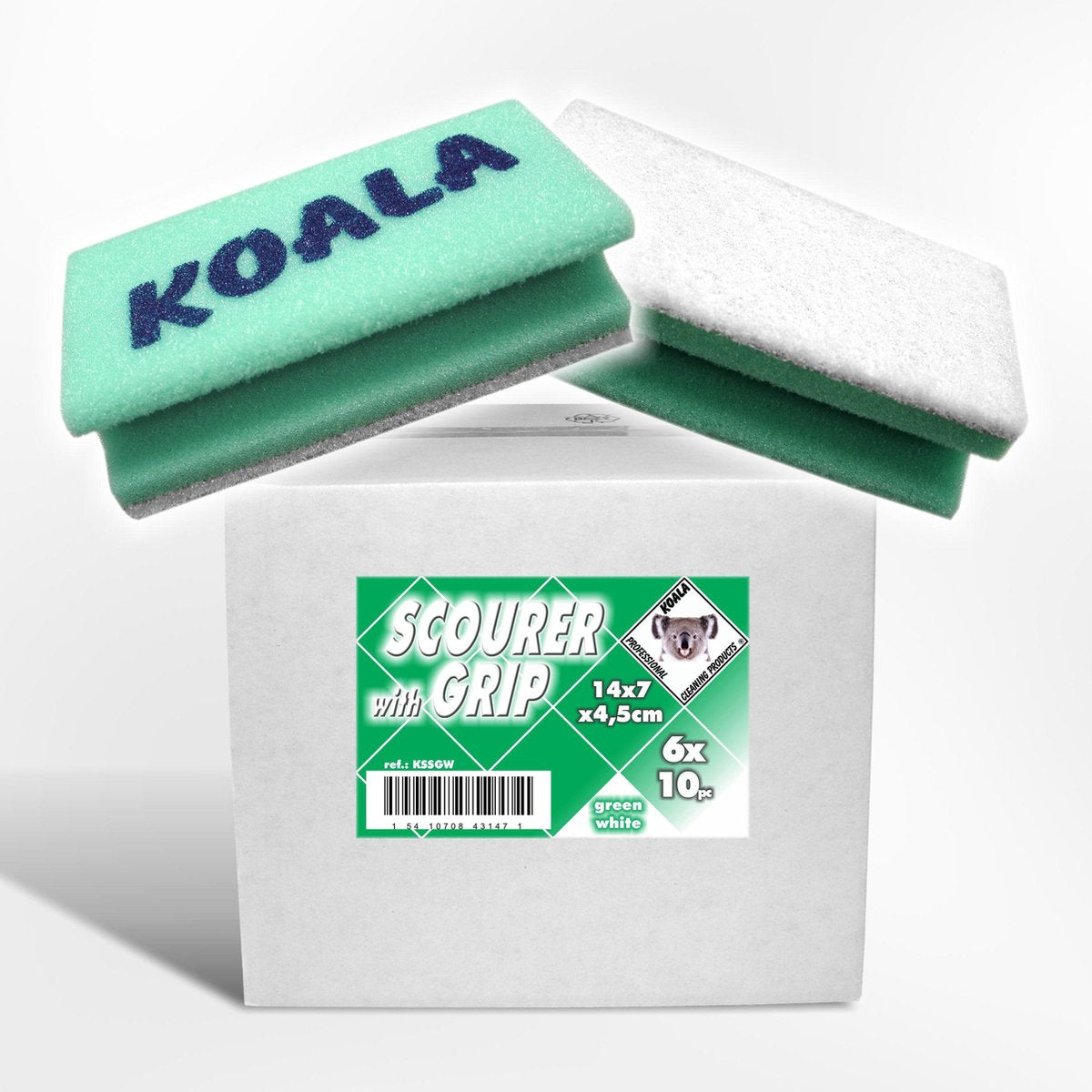 KOALA  Schuurspons met grip- 10 stuks