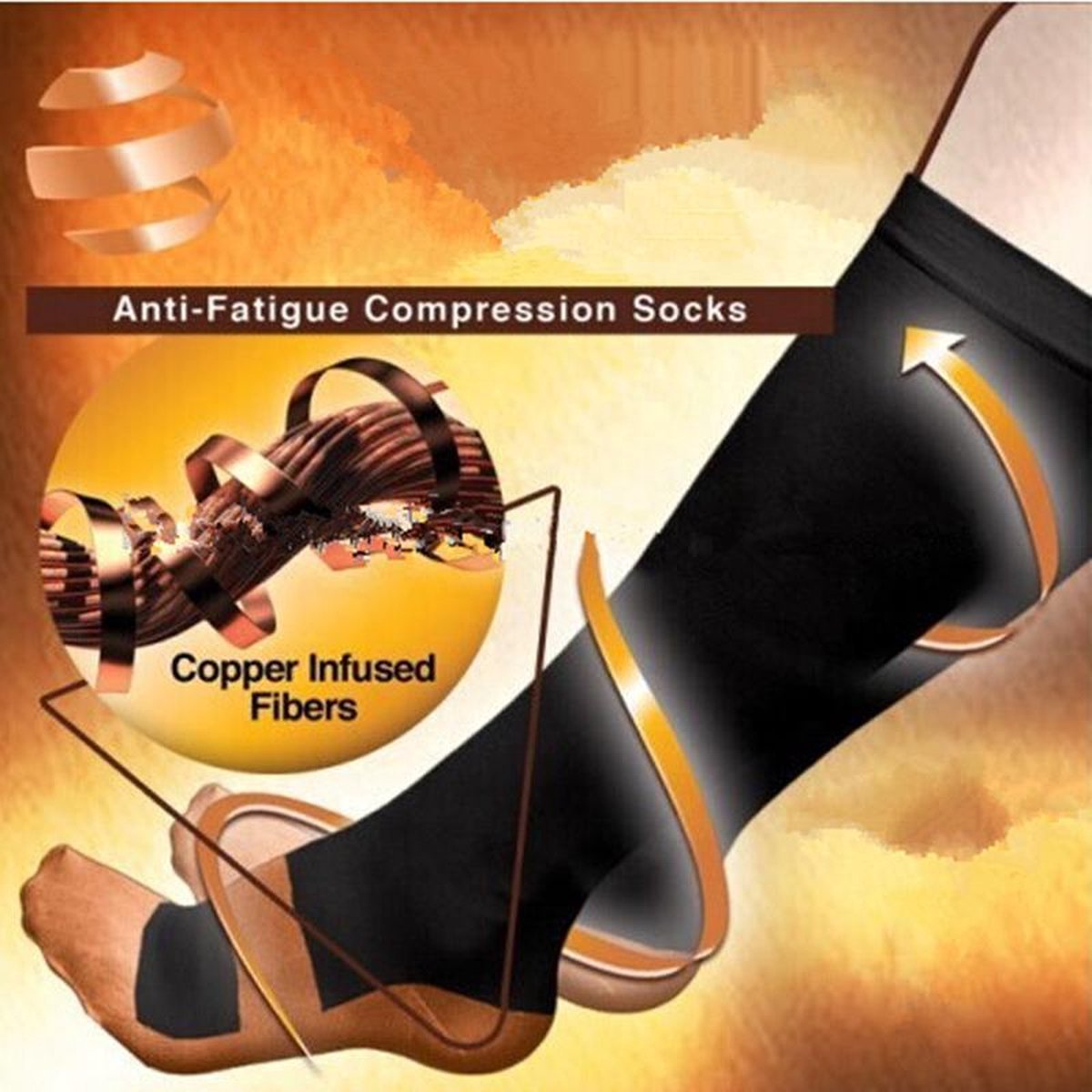 Duo verpakking MeisterHome®  Compressiekousen / Steunkousen - Elastische Hardloop / Sport / Vliegtuig Compressie Sokken - Running  / sport / Reissokken / Reis Kousen - Heren/Dames - Maat 41/42/43/44/45/46