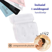 Koalas® Badkussen voor in bad- Hoofdsteun voor In Bad en Jacuzzi - Home Spa - Waterdicht Nekkussen bad - Wit