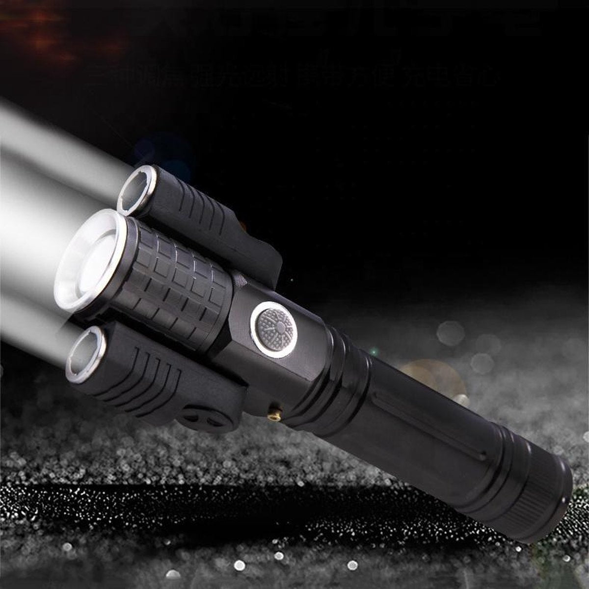 Militaire LED Zaklamp 1000 Lumen - 18650 Oplaadbare Batterij - Professioneel met accu en oplader