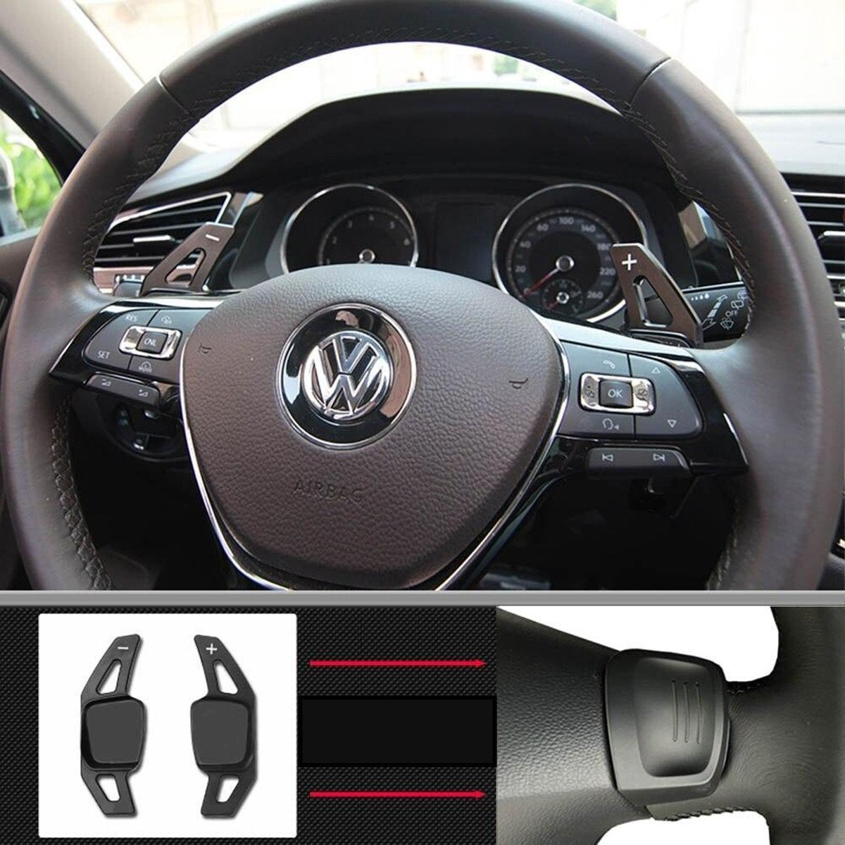 Black Aluminium DSG Flippers Schakel Paddles Stuurwiel Stuur Geschikt Voor Golf 7 Tsi Tdi Variant R Line Extentions