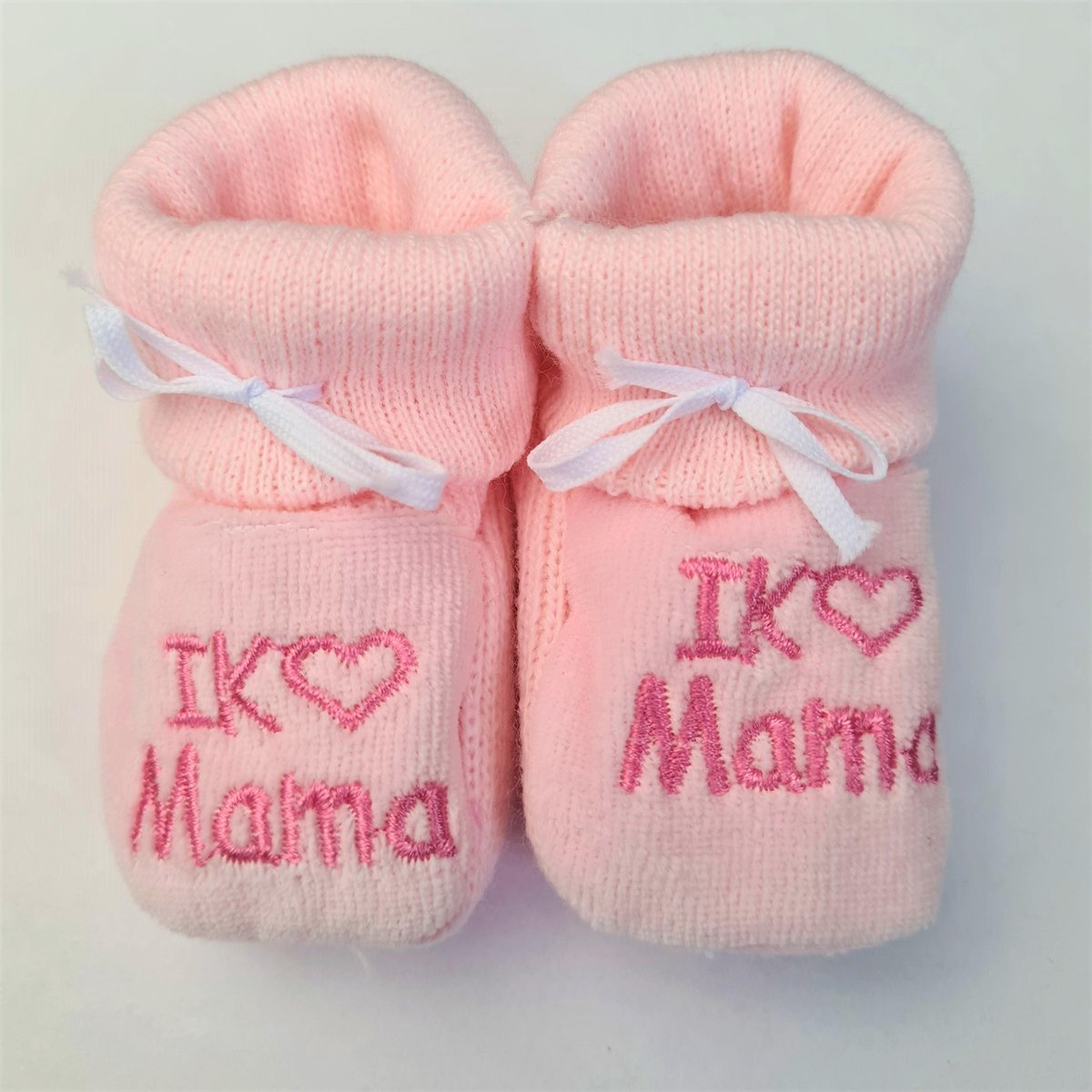 Kraamcadeau  - Newborn Slofjes - Love Mama- Roze  - 0-3 maanden