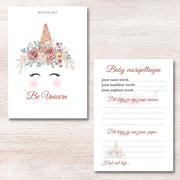 Babyshower Invulkaarten Be Unicorn 10 Stuks - Babyvoorspellingen - Babyshowerspelletje