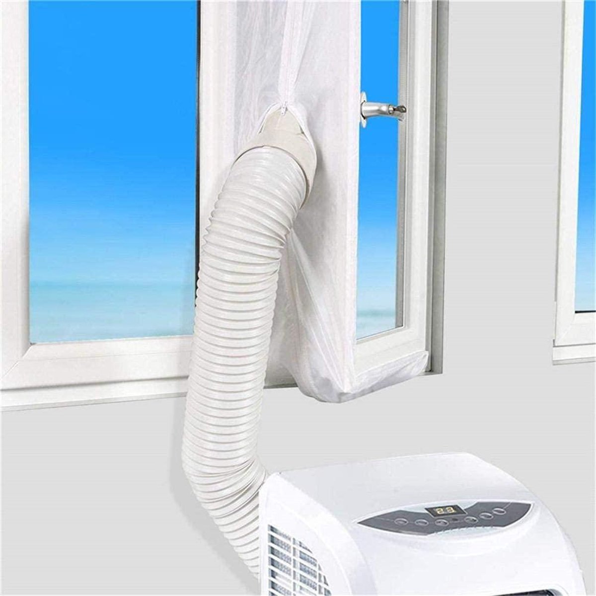 Merkloos | Airco raamafdichtingskit | 400 cm |Raamafdichtingskit mobiele airco | Airlock | Hor |