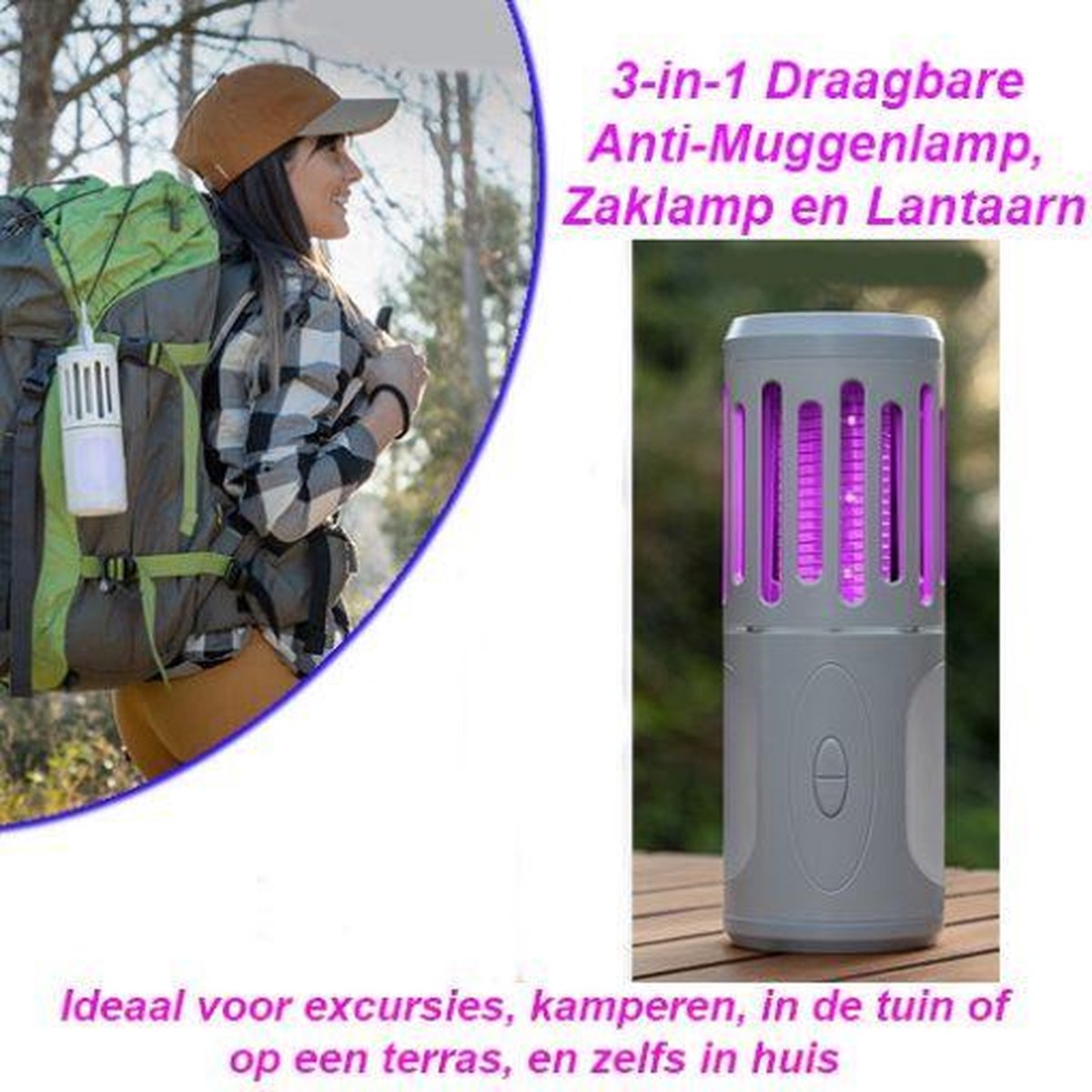 3-in-1 Draagbare Anti-Muggenlamp