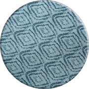 MixMamas Rond Tafelkleed Gecoat - Ø 160 cm - Grote etnische ruit - Blauw