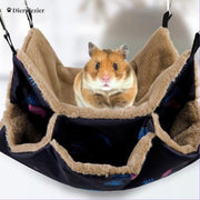 Dierplezier Knaagdier hangmat - Knaagdier hol - Hamster pels slaapzak ophangsysteem - Hangmat knaagdier- Slaaphuis knaagdier- Slaapzak knaagdieren 35 x 35 cm – Grote hangmat knaagdier