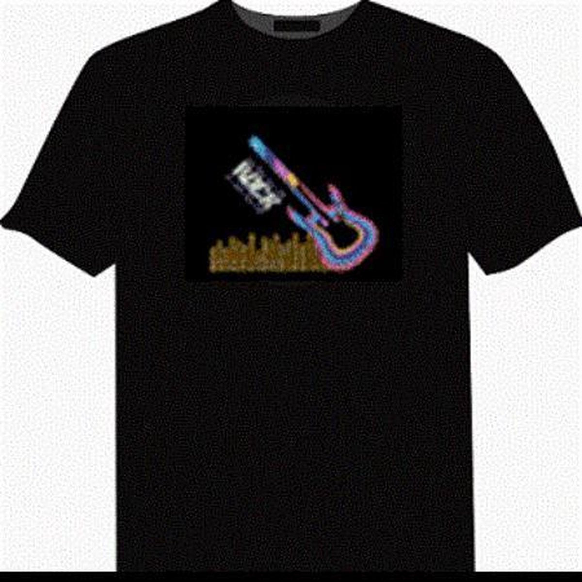 LED - T-shirt - Equalizer - Zwart - Rock Gitaar - XXL