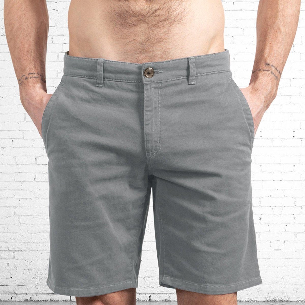 SHORT - biologisch katoen + 3% elastane - GRIJS