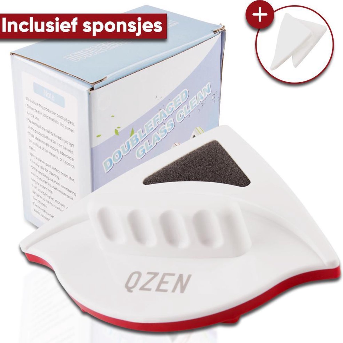 Qzen – Raamwisser -  Ramenwasser – Glas ruitenreinigers - Glasreiniger - Magnetische Ramenwisser -  Ruitenreinigers Ramen – Ruitenwisser – Ruitenreiniger - Wassen - Geschikt voor dubbel glas