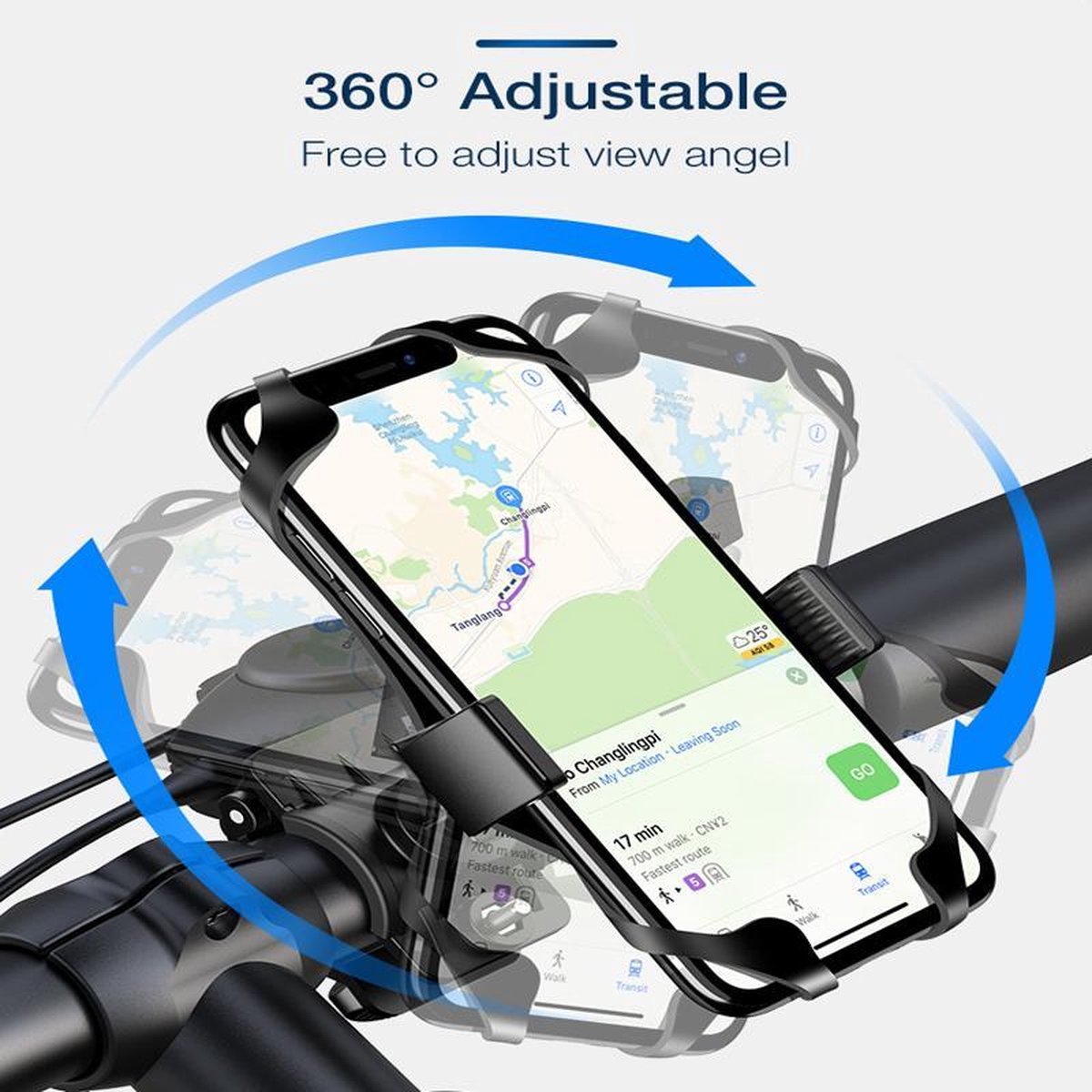 Garpex® Telefoonhouder Fiets Mountainbike Motor – Smartphonehouder - 360 graden rotatie – Universeel - iPhone Samsung Huawei Xiaomi LG Nokia
