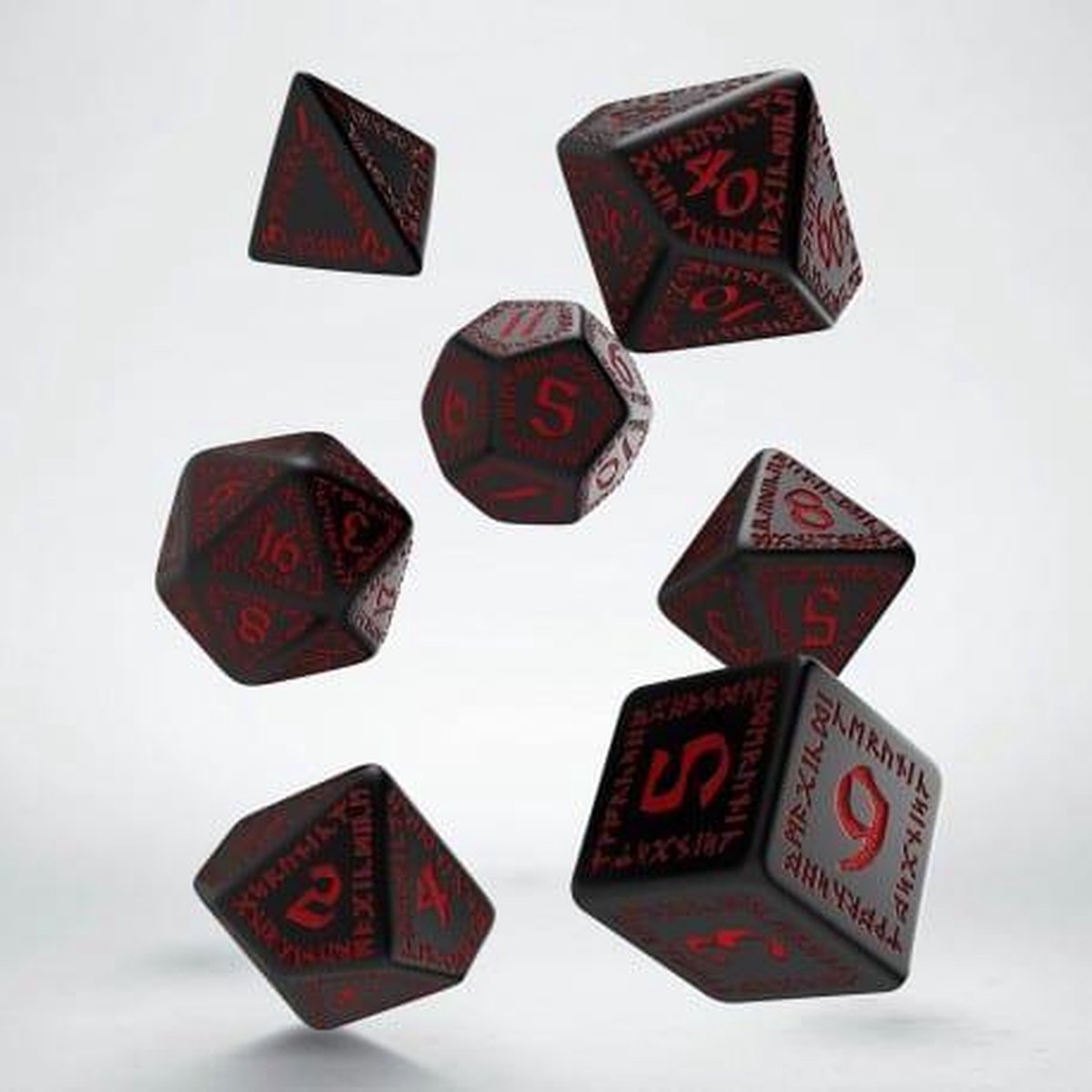 Polydice Set Q-Workshop Runic Black & Red