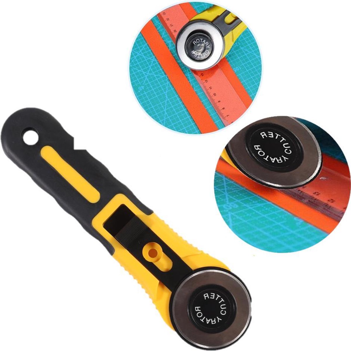 Rolmes - Rolmes voor stof - rotary cutter - 45 mm - geschikt voor latex textiel plastic - snijmat -