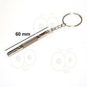 Sleutelhanger Miniset met platte en kruiskopschroevendraaier speciaal voor bril en gehoorapparaat.