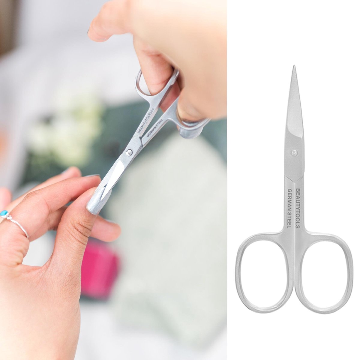 BeautyTools Professioneel Nagelschaar Hoekjes voor Vingernagels en Teennagels - Pedicure / Manicure Schaar – Verstevigd Recht snijvlak – 9 cm (NS-0805) INOX