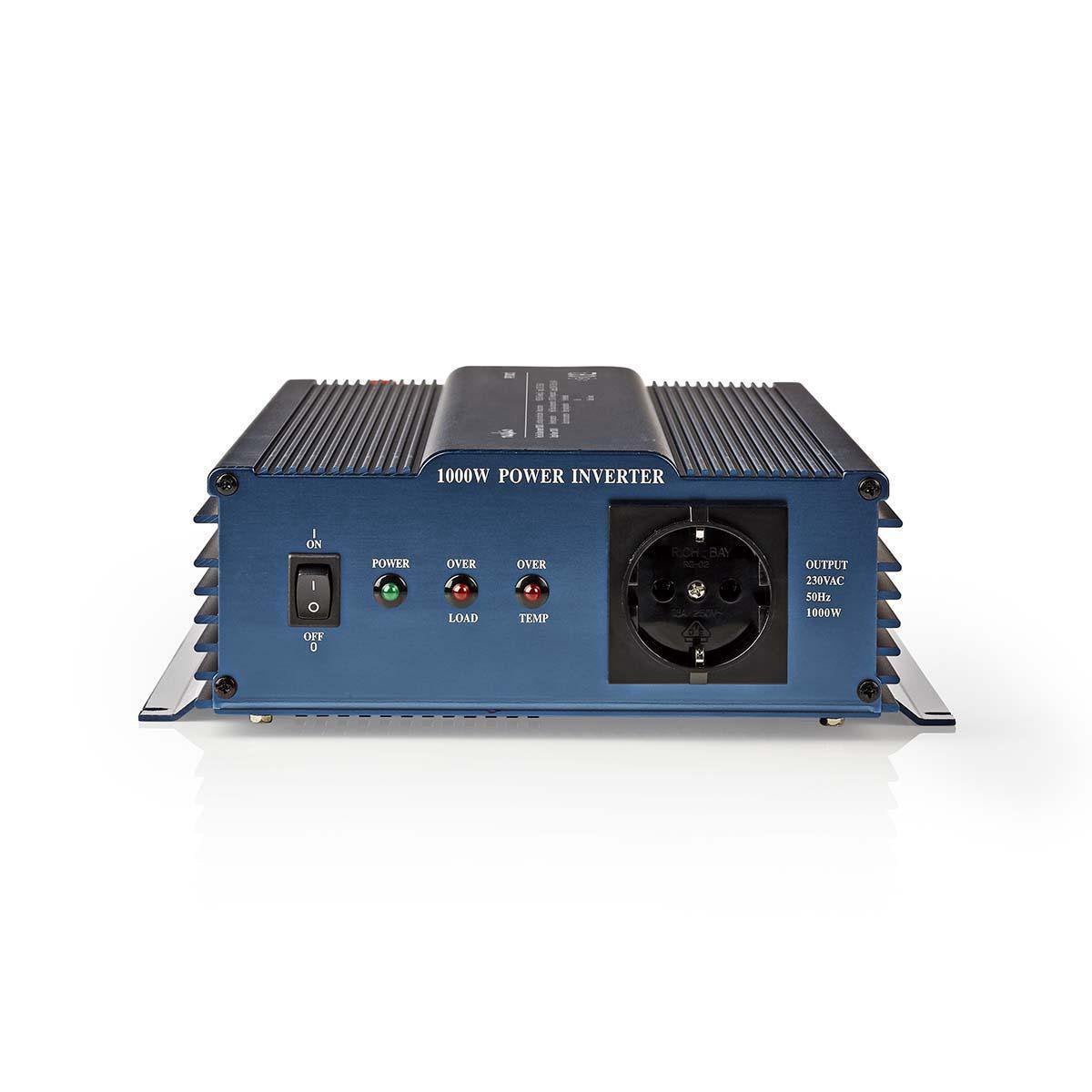 Stroomomvormer Zuivere Sinusgolf | 12 V DC - 230 V AC | 1000 W | 1x Schuko-Uitgang