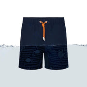 Ramatuelle Zwembroek Jongens - Magic print Zwembroek   - Print wordt zichtbaar zodra de stof nat wordt. - Maat 152 - Kleur  Blauw / Navy