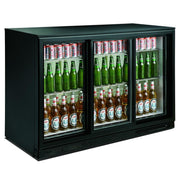 Horeca Barkoeler 3 Schuifdeuren Zwart | 298 Liter