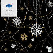 Duni Servetten Snow 3-laags 33 X 33 Cm Papier Zwart 20 Stuks