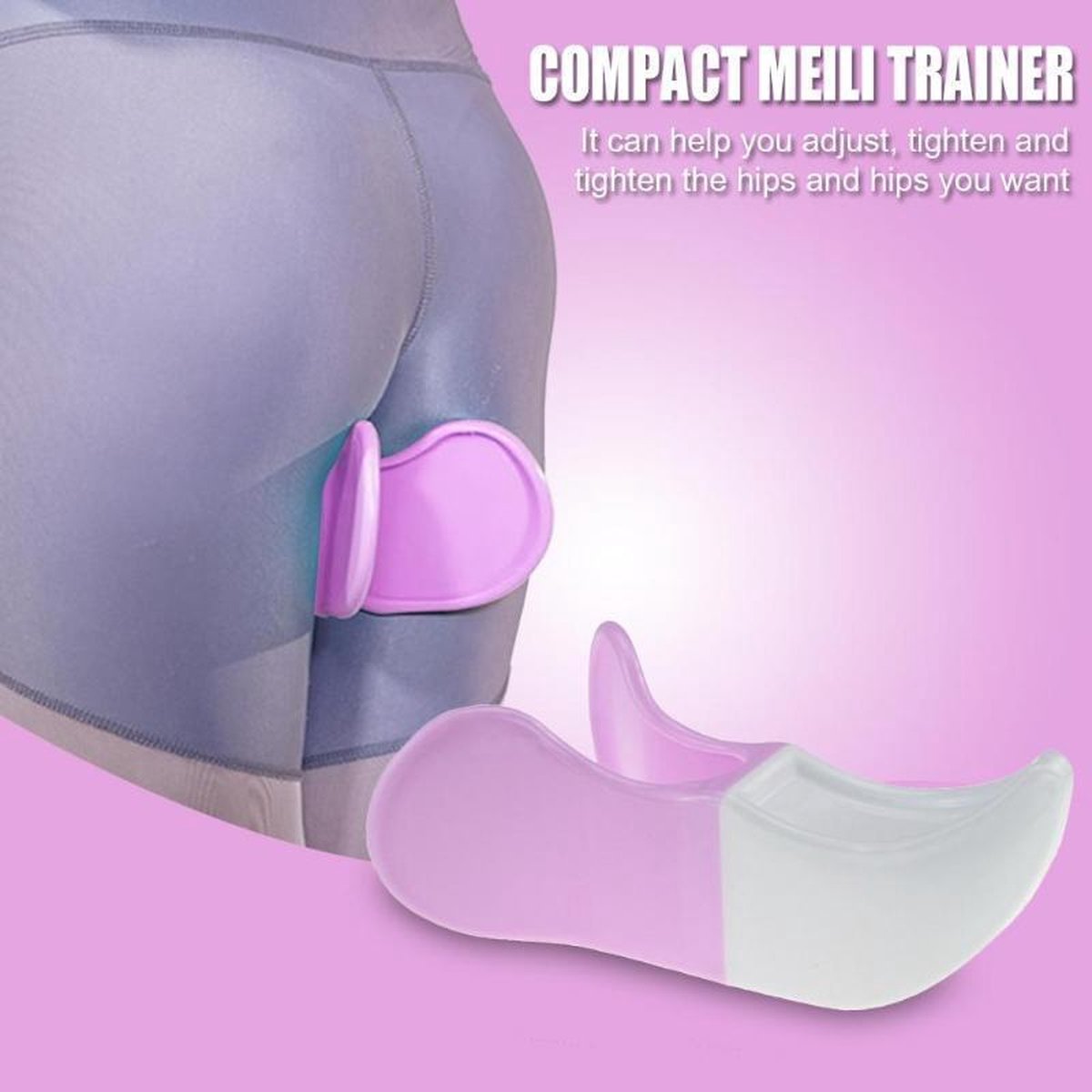 Billen Trainer - Heup Trainer - Bekkenbodem Trainen - Ronde Strakke Billen - Home Booty Workout - Bodybuilding- Roos/Wit